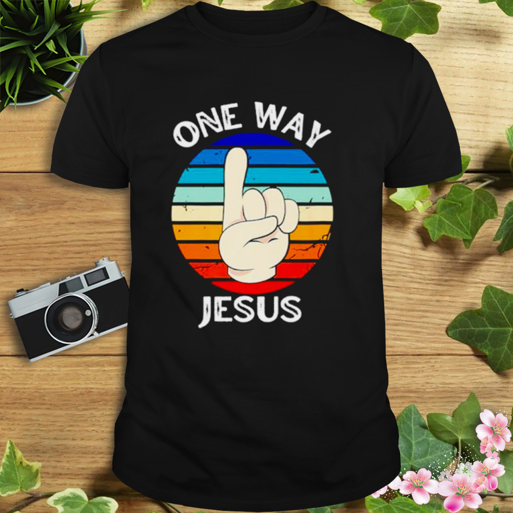 One way Jesus people christian revolution finger up vintage shirt