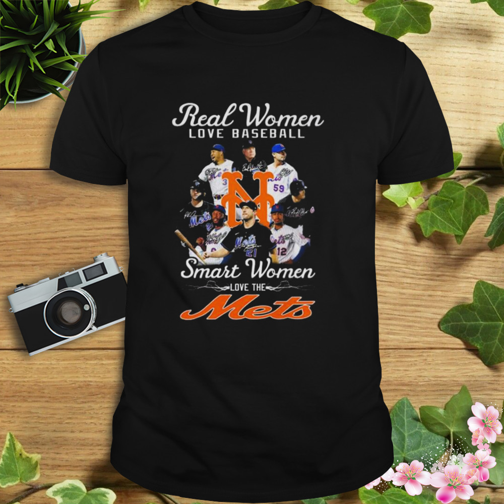 Real women love baseball smart women love the New York Mets signatures 2023 shirt