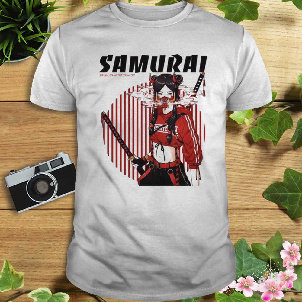 Red Samurai Design Girl shirt