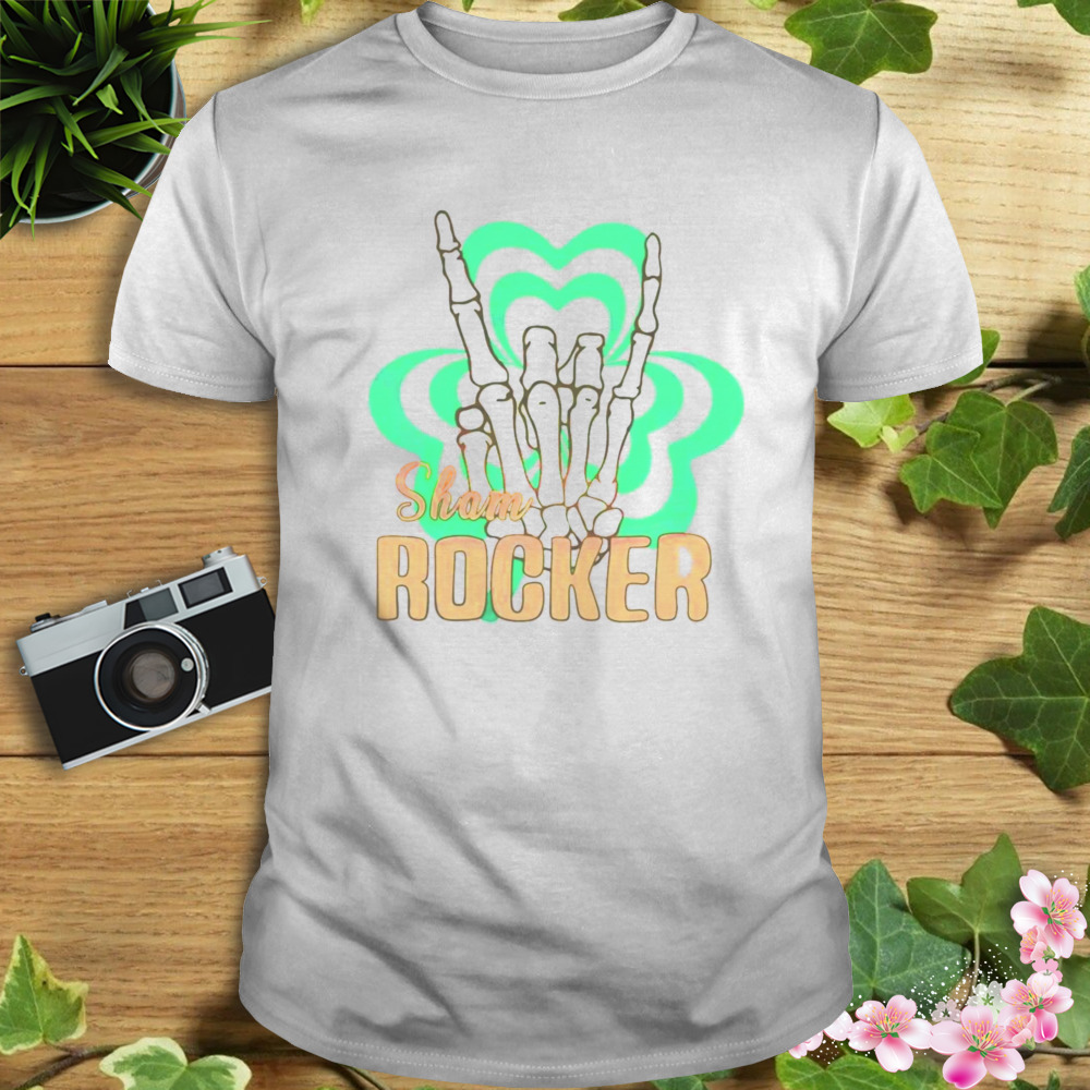 Shamrock st patricks day shamrock skeleton hand shirt