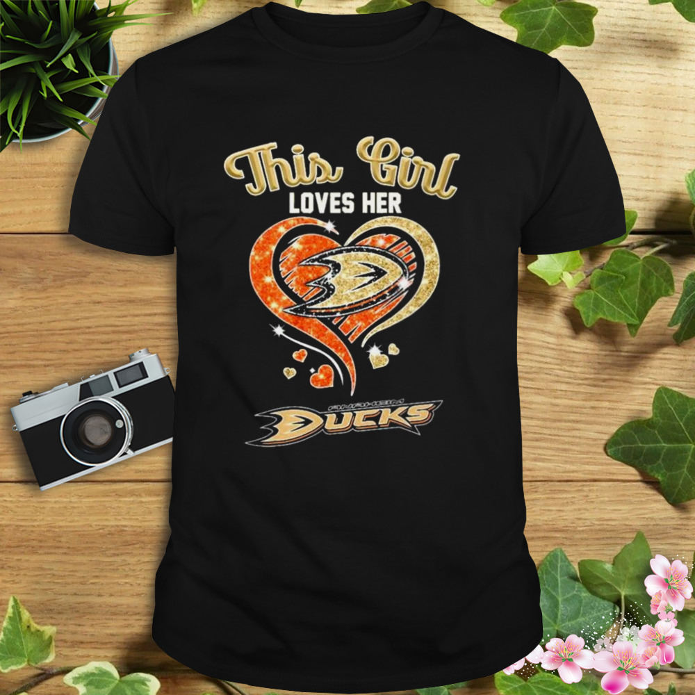 This Girl Loves Her Anaheim Ducks Diamond Heart Shirt