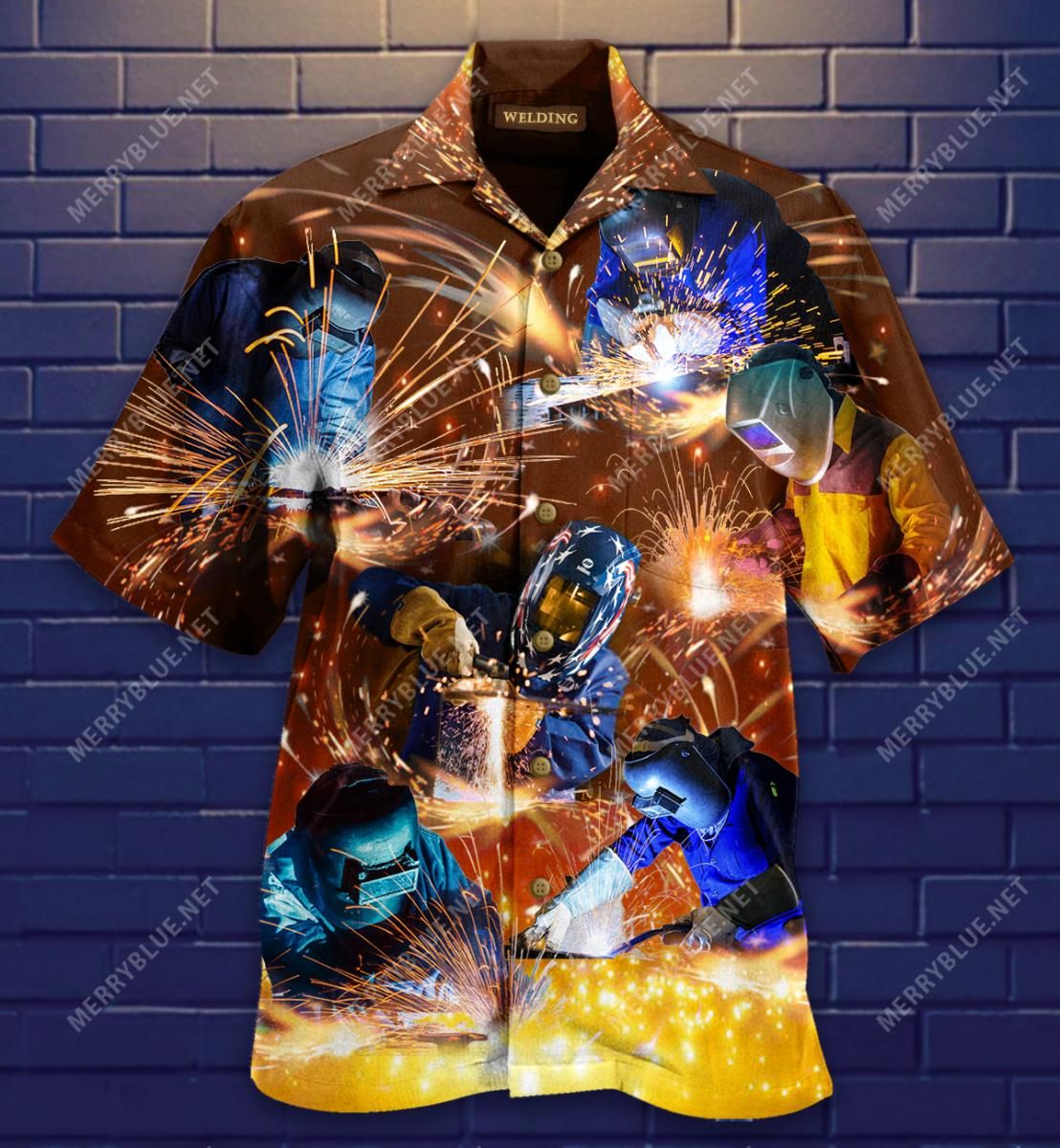 Welding It'S Like Sewing With Fire Aloha Hawaiian Shirt Colorful Short Sleeve Summer Beach Casual Shirt For Men And Women