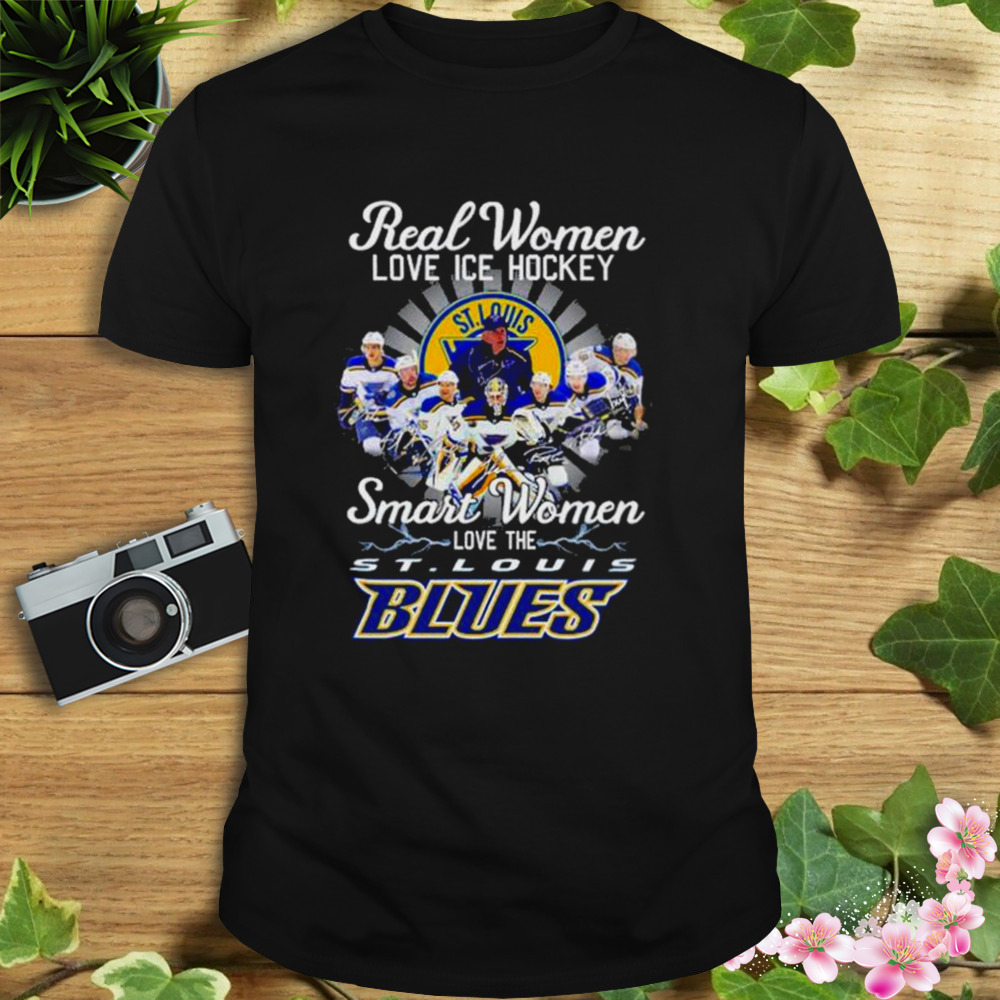 2023 real women love Ice hockey smart women love the St Louis Blues signatures shirt