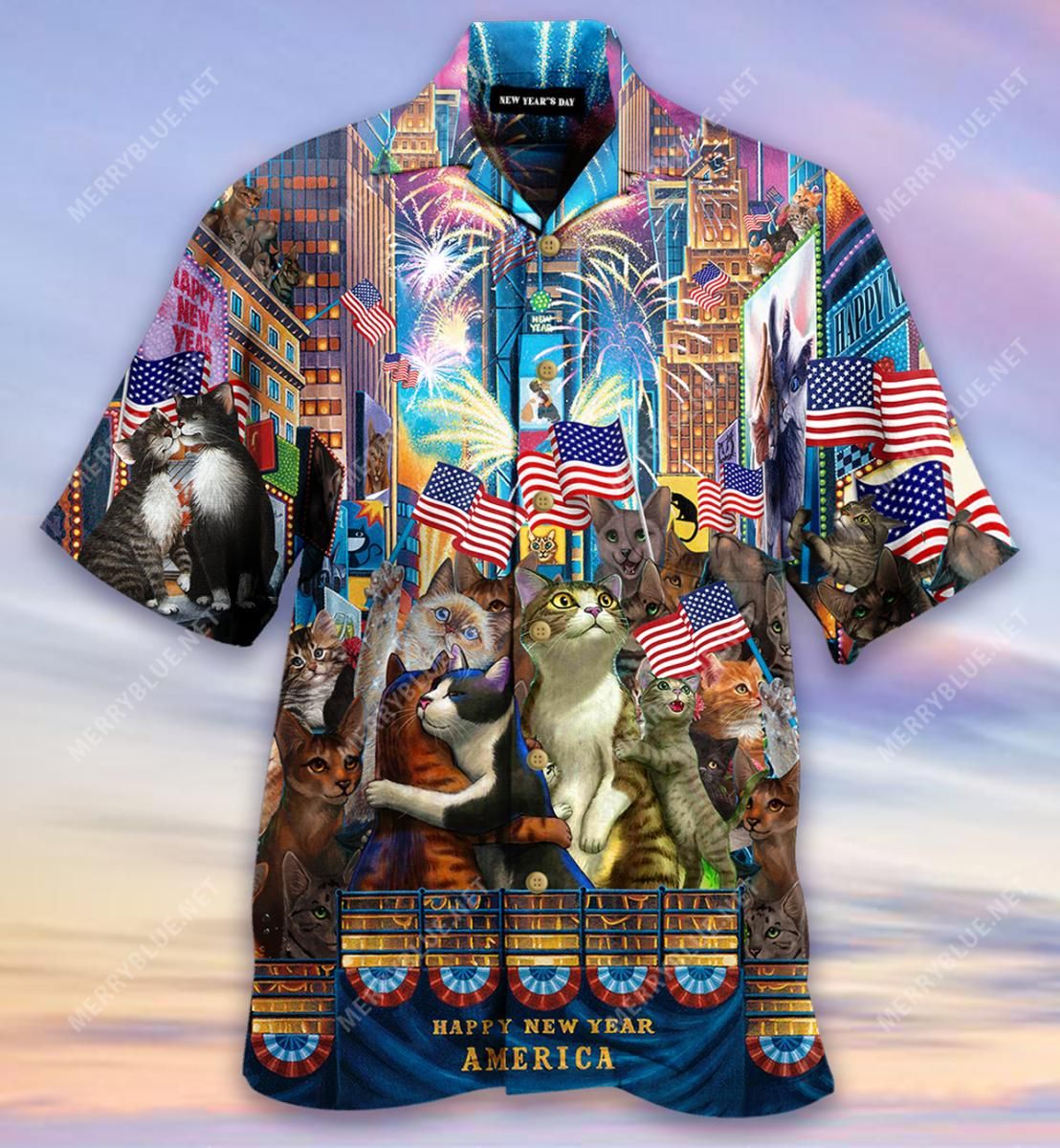 Let'S Countdown With Cats To 2021 Aloha Hawaiian Shirt Colorful Short Sleeve Summer Beach Casual Shirt For Men And Women