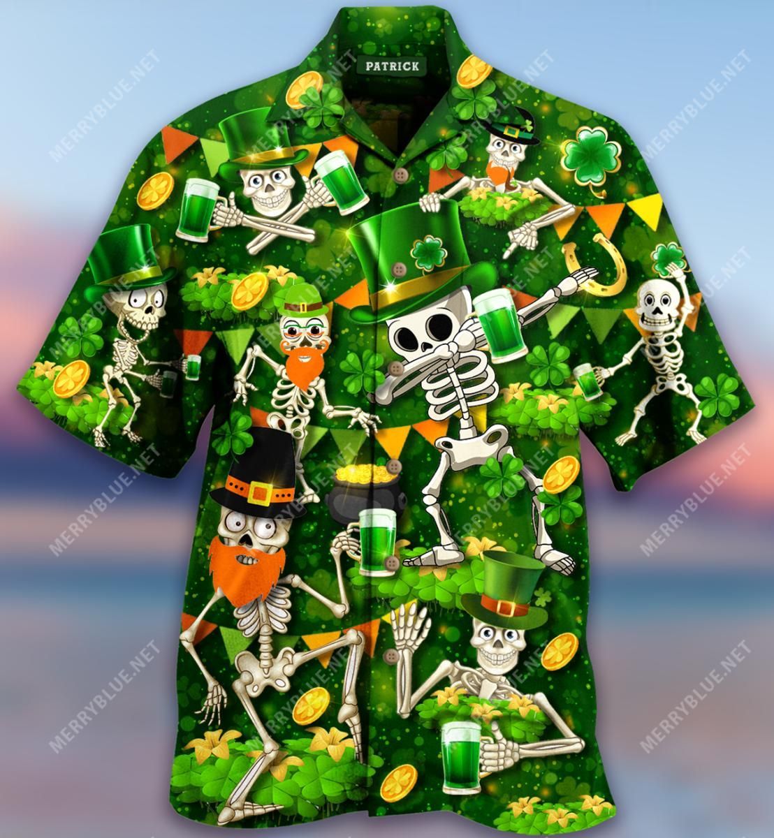 Let'S Get Drunk Skull Saint Patrick Aloha Hawaiian Shirt Colorful Short Sleeve Summer Beach Casual Shirt For Men And Women