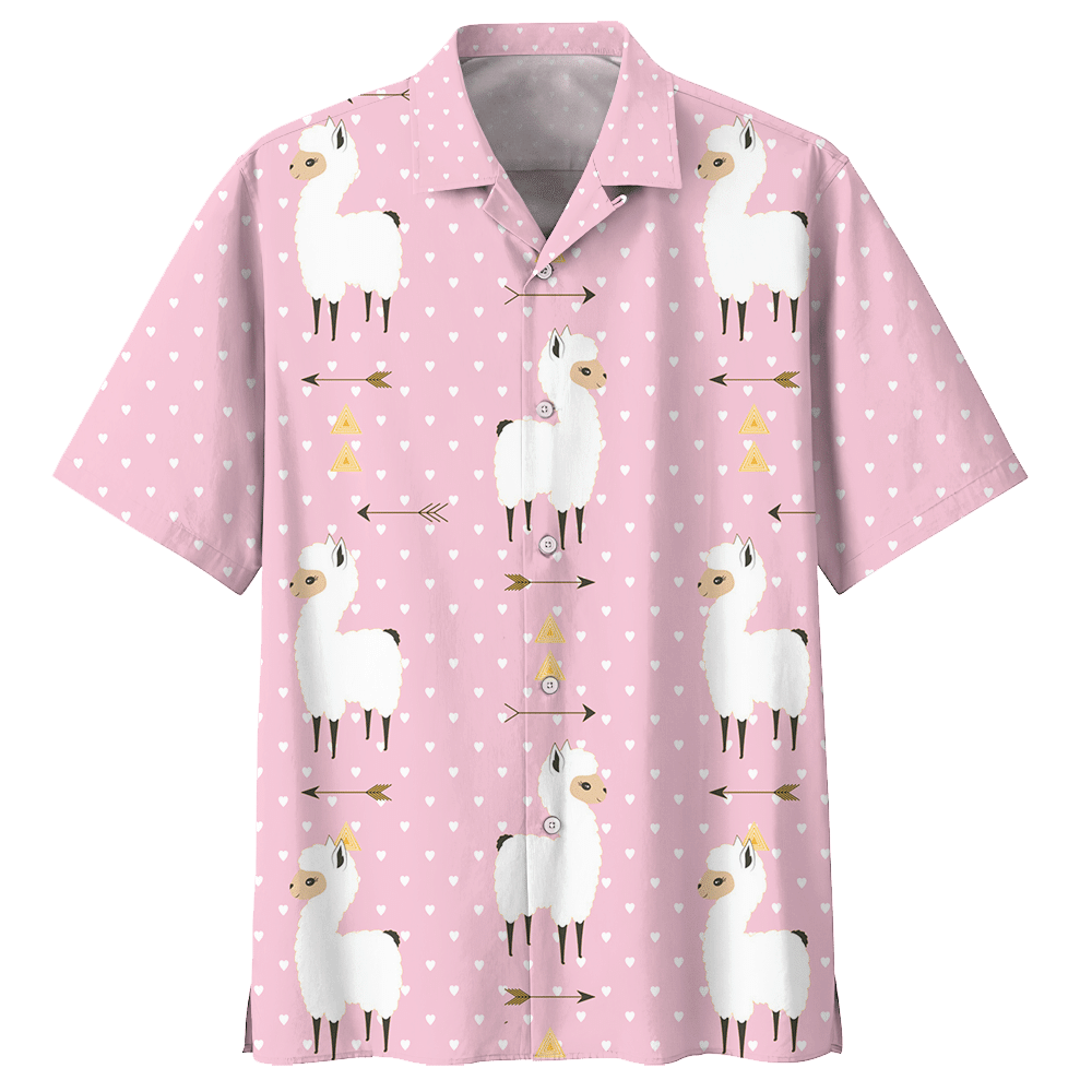 Llama Arrow Aloha Hawaiian Shirt Colorful Short Sleeve Summer Beach Casual Shirt For Men And Women