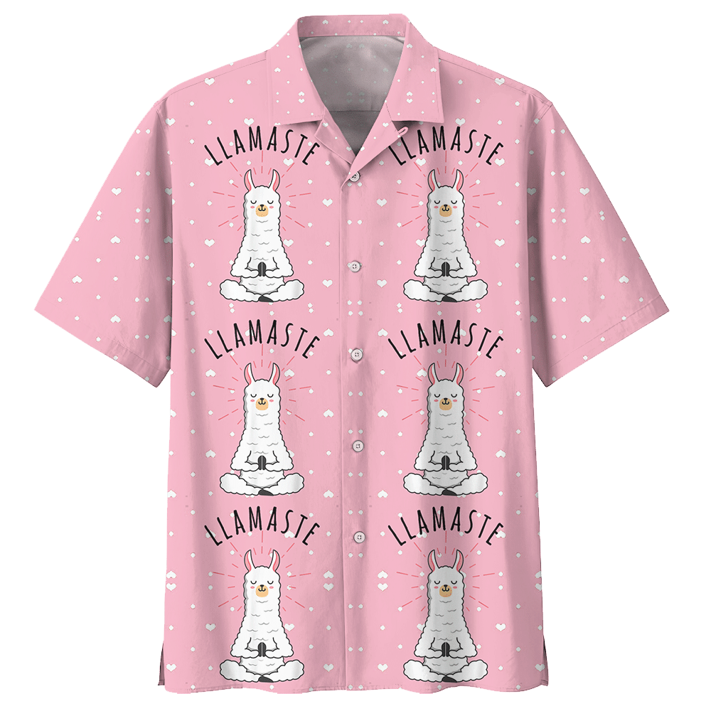Llama Llamaste Yoga Aloha Hawaiian Shirt Colorful Short Sleeve Summer Beach Casual Shirt For Men And Women