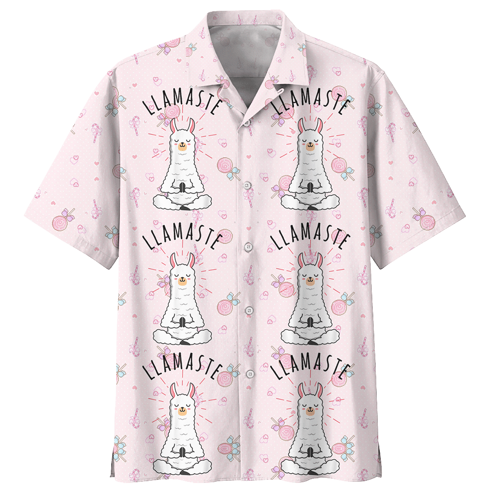 Llama Llamaste Yoga Lollipop Aloha Hawaiian Shirt Colorful Short Sleeve Summer Beach Casual Shirt For Men And Women