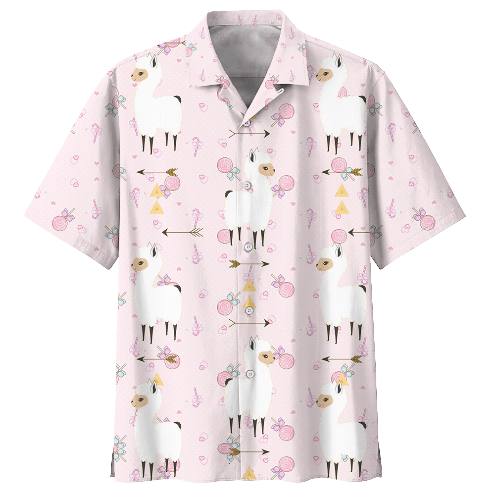 Llama Lollipop Arrow Aloha Hawaiian Shirt Colorful Short Sleeve Summer Beach Casual Shirt For Men And Women