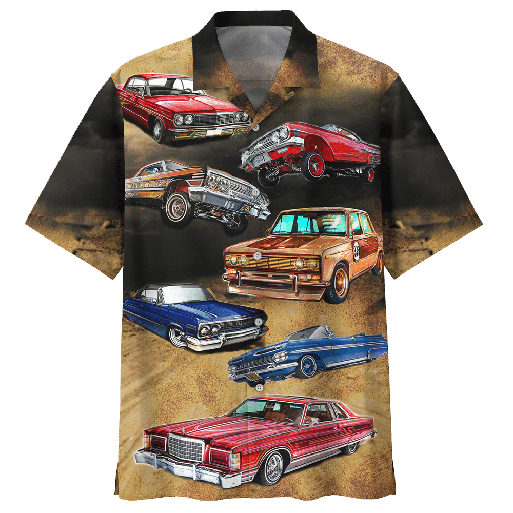 Lowrider Car In The Desert Aloha Hawaiian Shirt Colorful Short Sleeve Summer Beach Casual Shirt For Men And Women