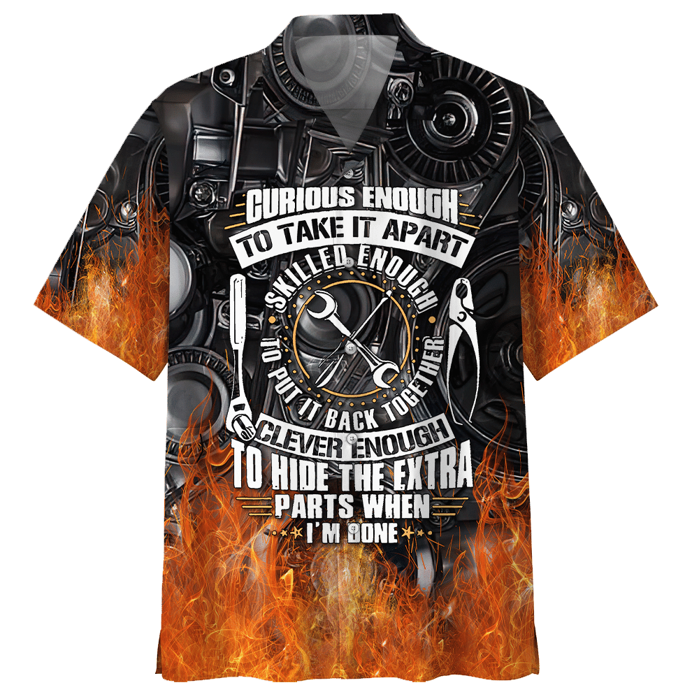 Mechanic Curious Enough To Take It Apart Skilled Enough To Put It Back Together Aloha Hawaiian Shirt Colorful Short Sleeve Summer Beach Casual Shirt