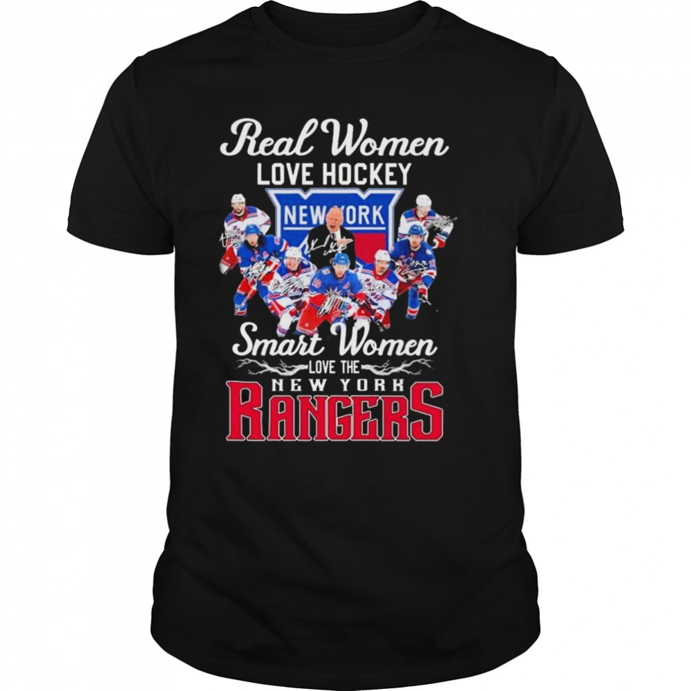 Real Women Love Hockey Smart Women Love The New York Rangers Hockey 2023 Signatures Shirt