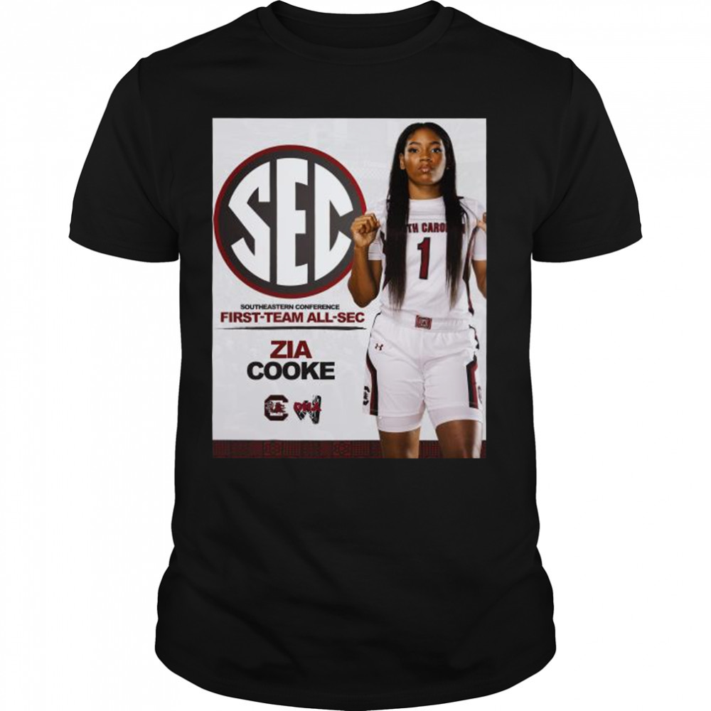 South Carolina gamecocks 2023 zia cooke southeastern conference first team all sec shirt