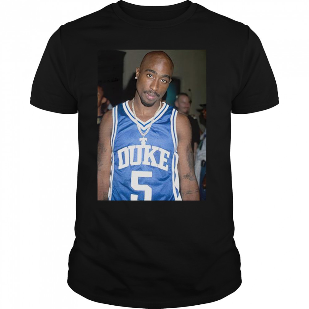 Tupac Shakur wearing Duke Blue Devils Jersey shirt