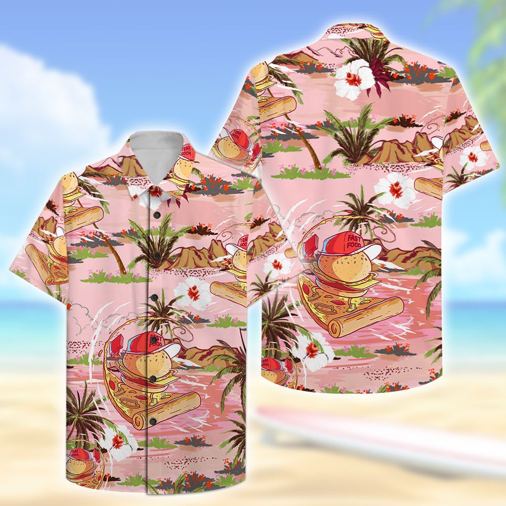 3D Fastfood Surfing HAWAIIAN SHIRT NAT012