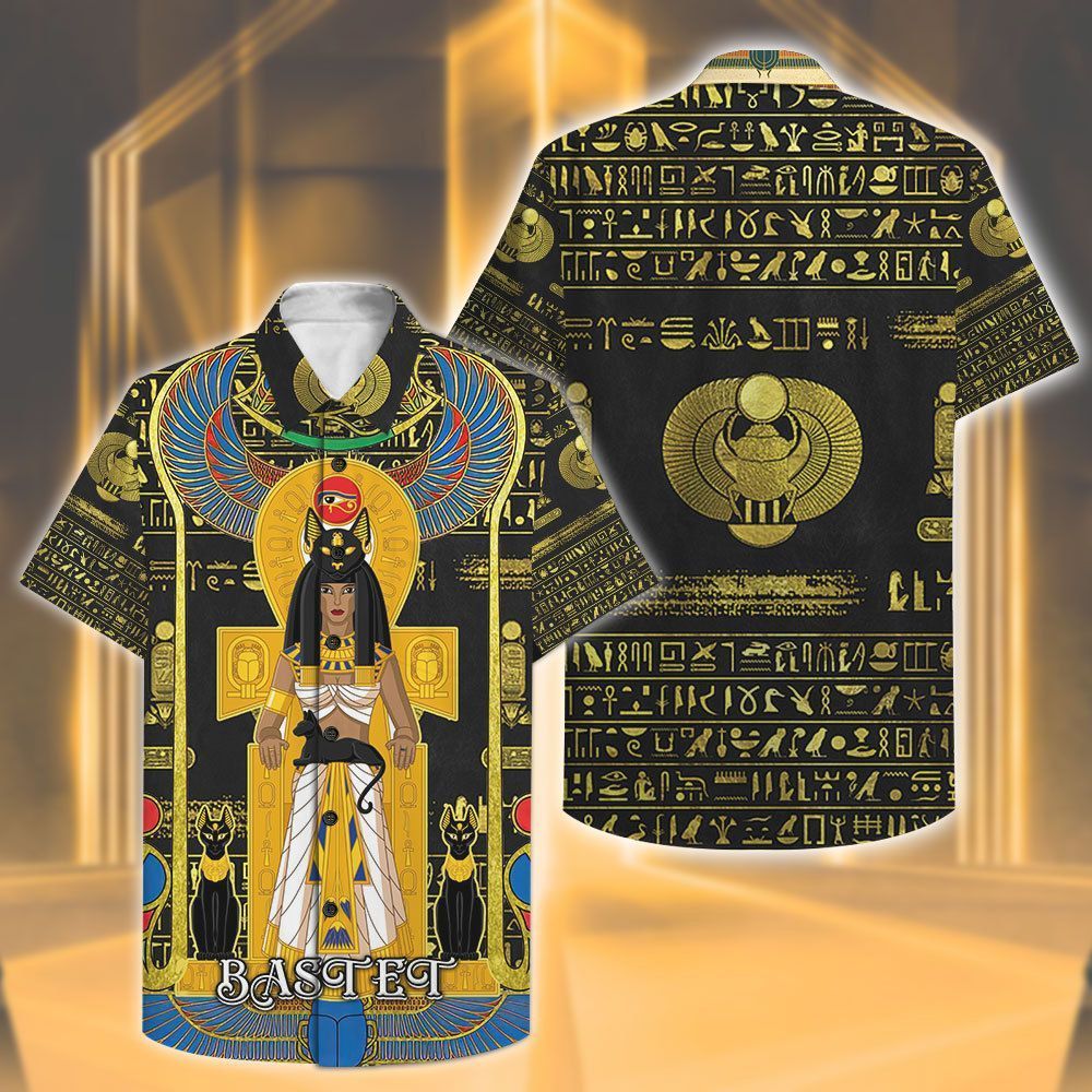 Ancient Egypt Goddess Bastet 3D All-Over Printed Hawaiian Shirt 3000 BCE - AEG1631C