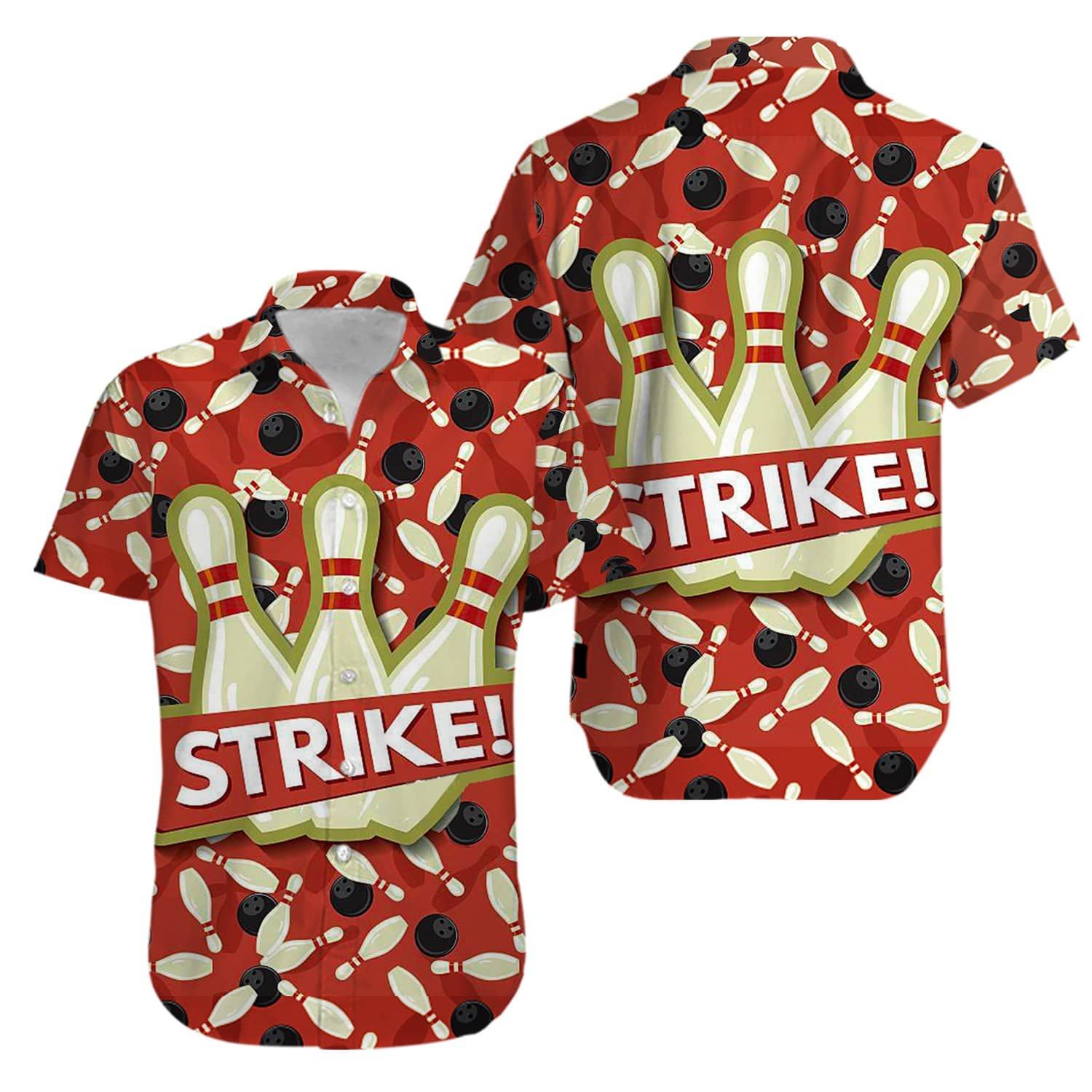 Bowling �Strike Hawaiian Shirts #KV