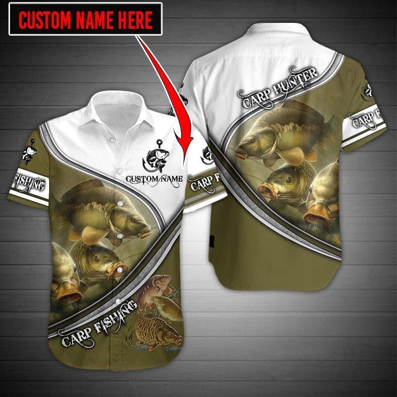 Carp Fishing custom name Aloha Hawaiian Shirts #KV