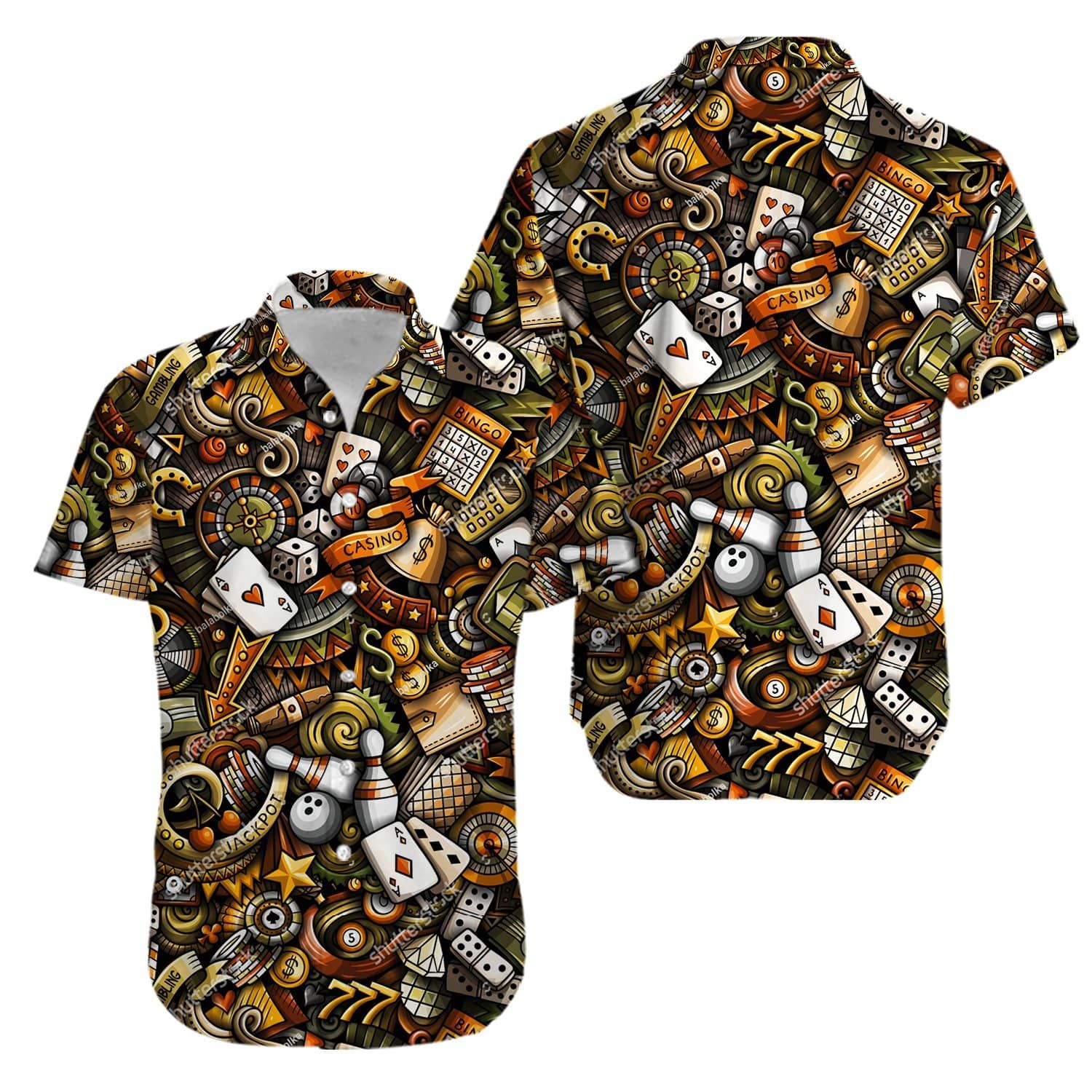 Casino poker Aloha Hawaiian Shirts #KV