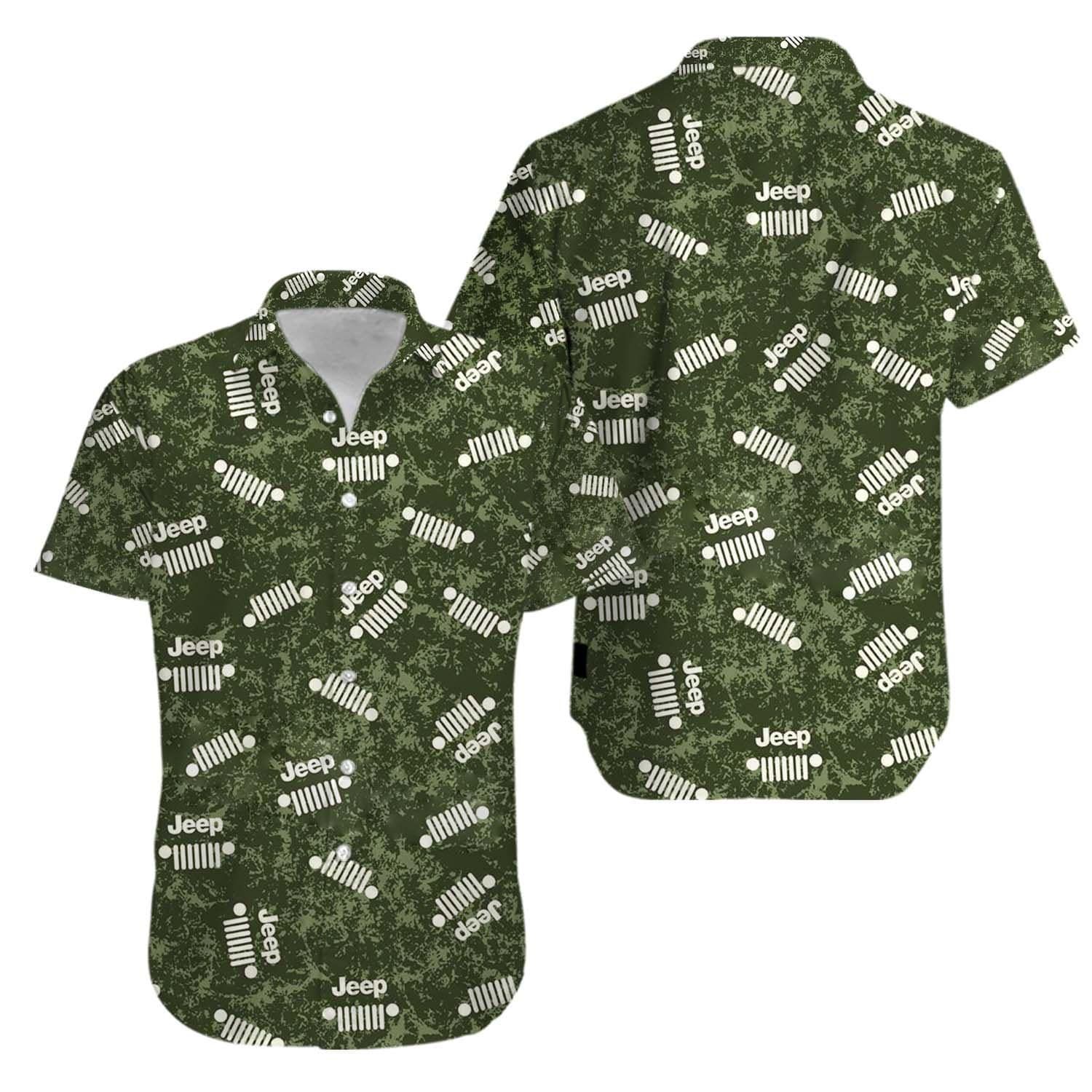 Jeep Camo Army Hawaiian Aloha Shirts #KV