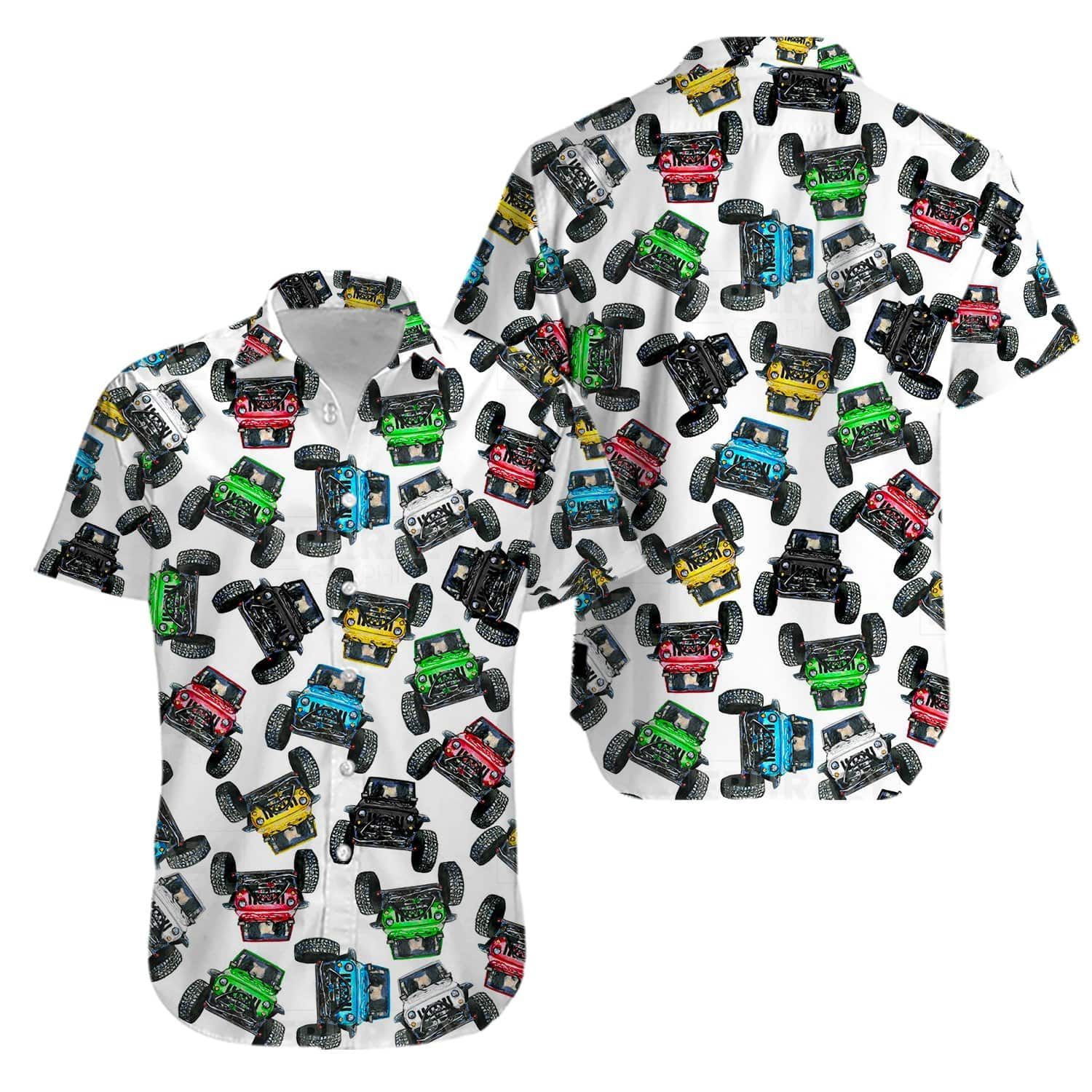 Jeep Off Road Car Truck Hawaiian Aloha Shirts #KV