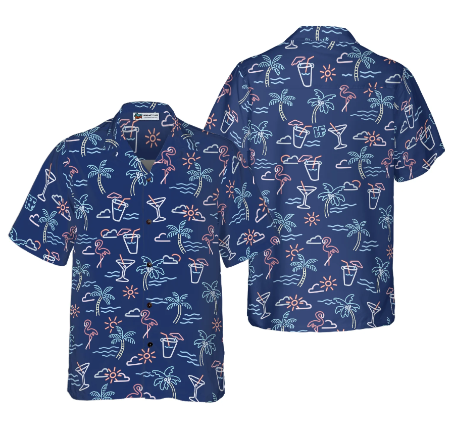 Beach Party Tropical Flamingo Hawaiian Shirt