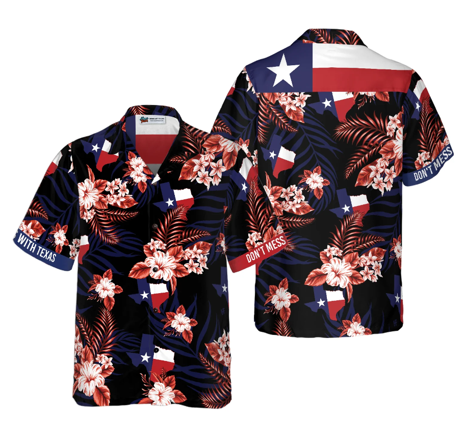 Bluebonnet Don't Mess with Texas Hawaiian Shirt