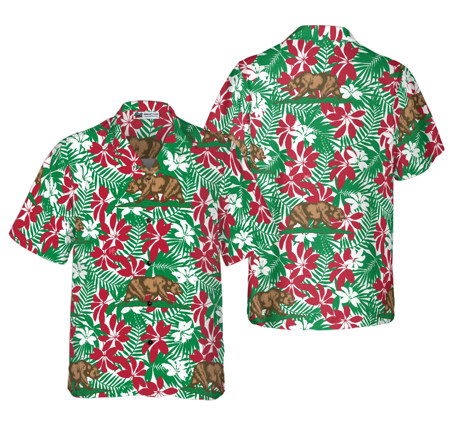 California Flag Seamless Pattern USA Hawaiian Shirt
