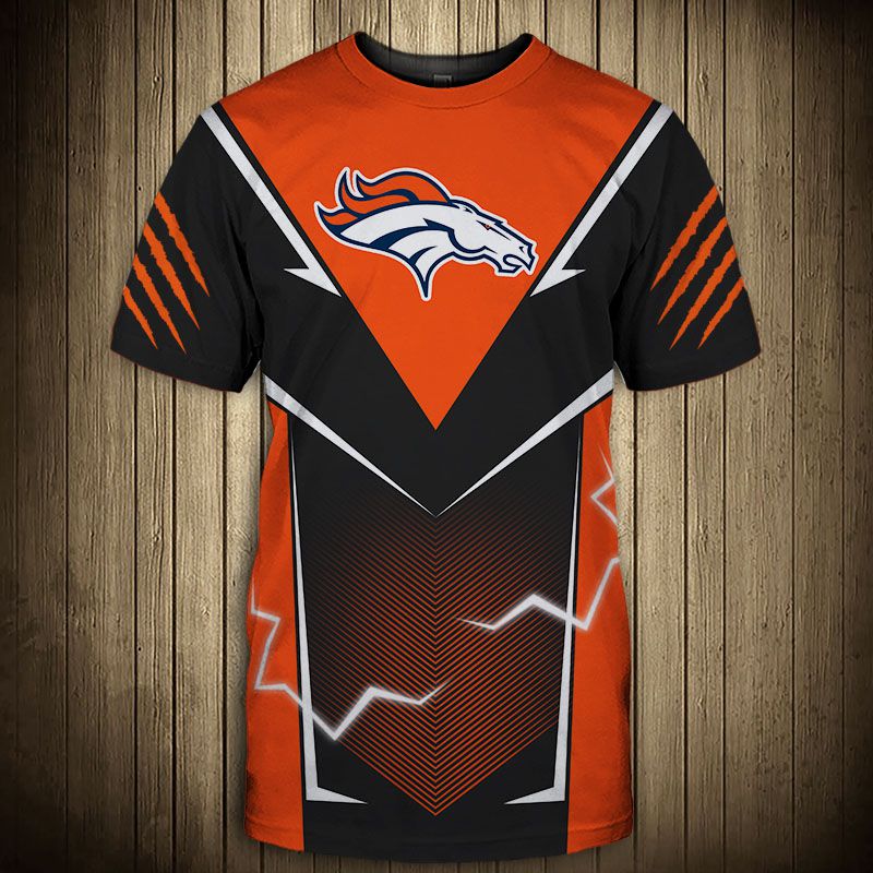 Denver Broncos T-shirts lightning graphic gift for men