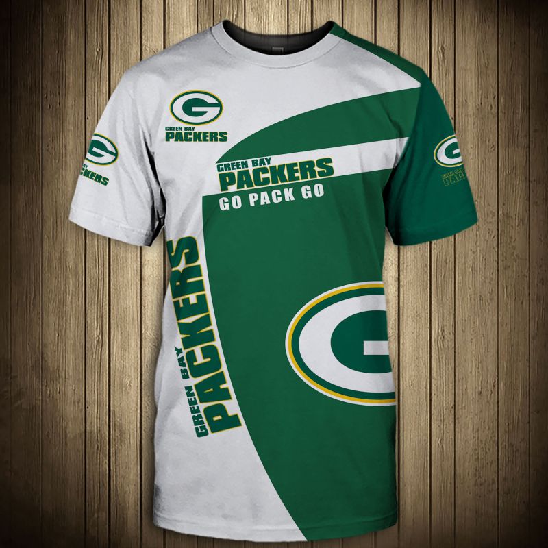 Green Bay Packers T-shirt 3D go pack go  Short Sleeve