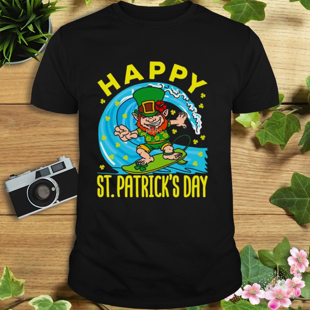 Hawaiian Surfing Leprechaun St Patrick’s Day shirt