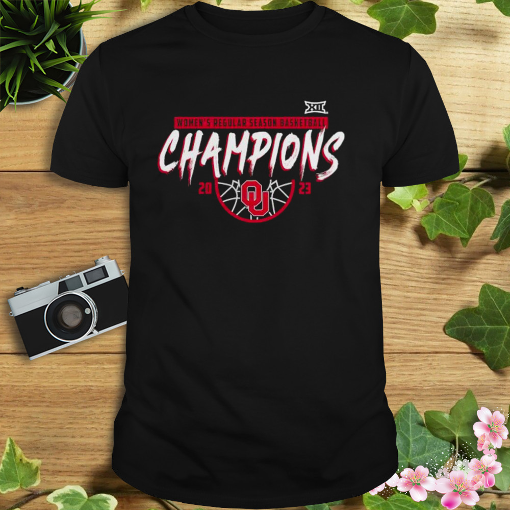 Oklahoma Sooners 2023 Big 12 Women’s Basketball Regular Season Champions T-Shirt black