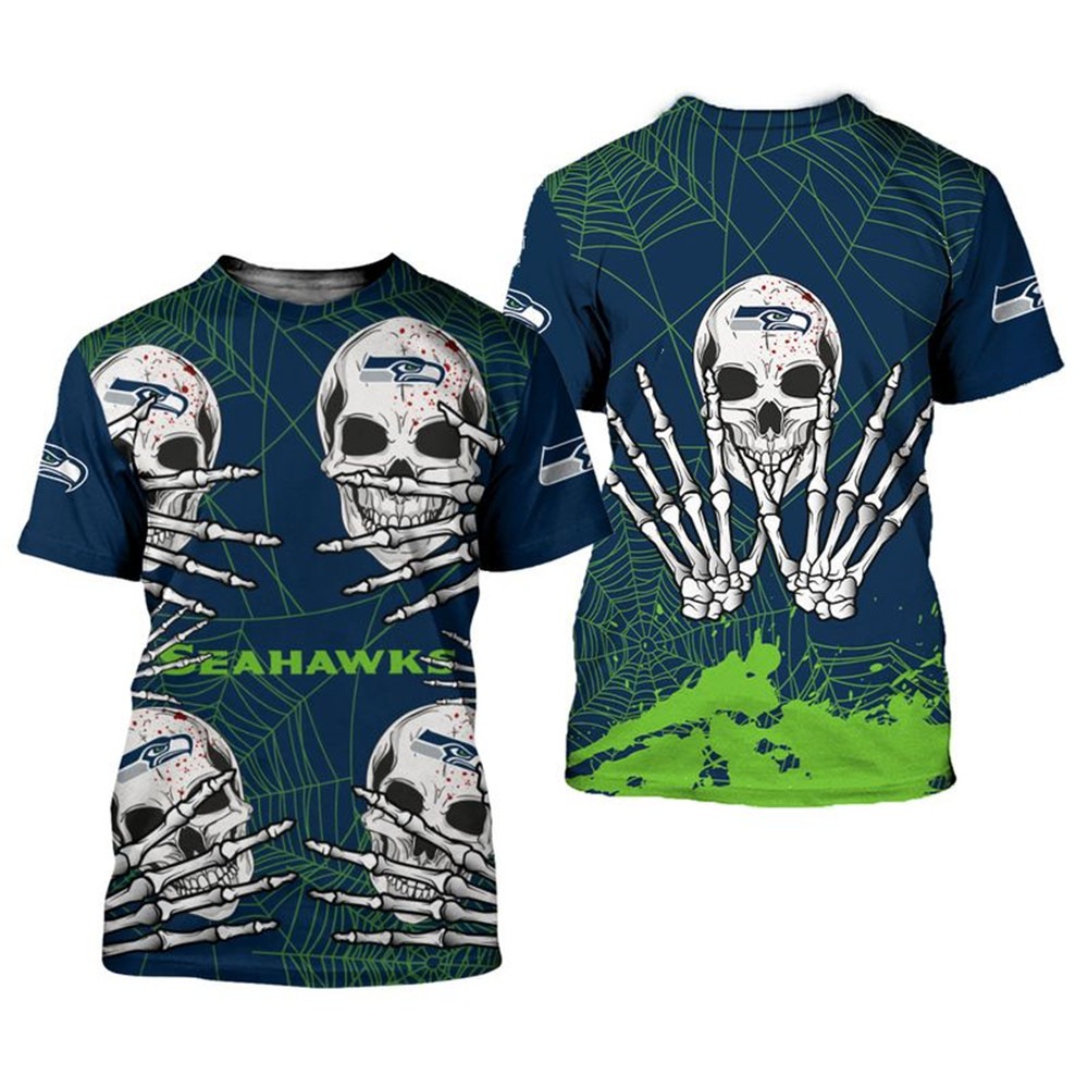 Seattle Seahawks T shirt 3D Halloween Horror For Men And Women -  Freedomdesign