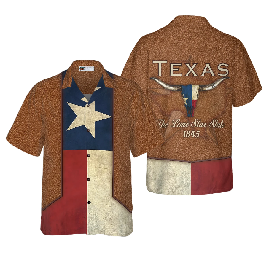 The Lone Star State Cowboy Style Texas Hawaiian Shirt