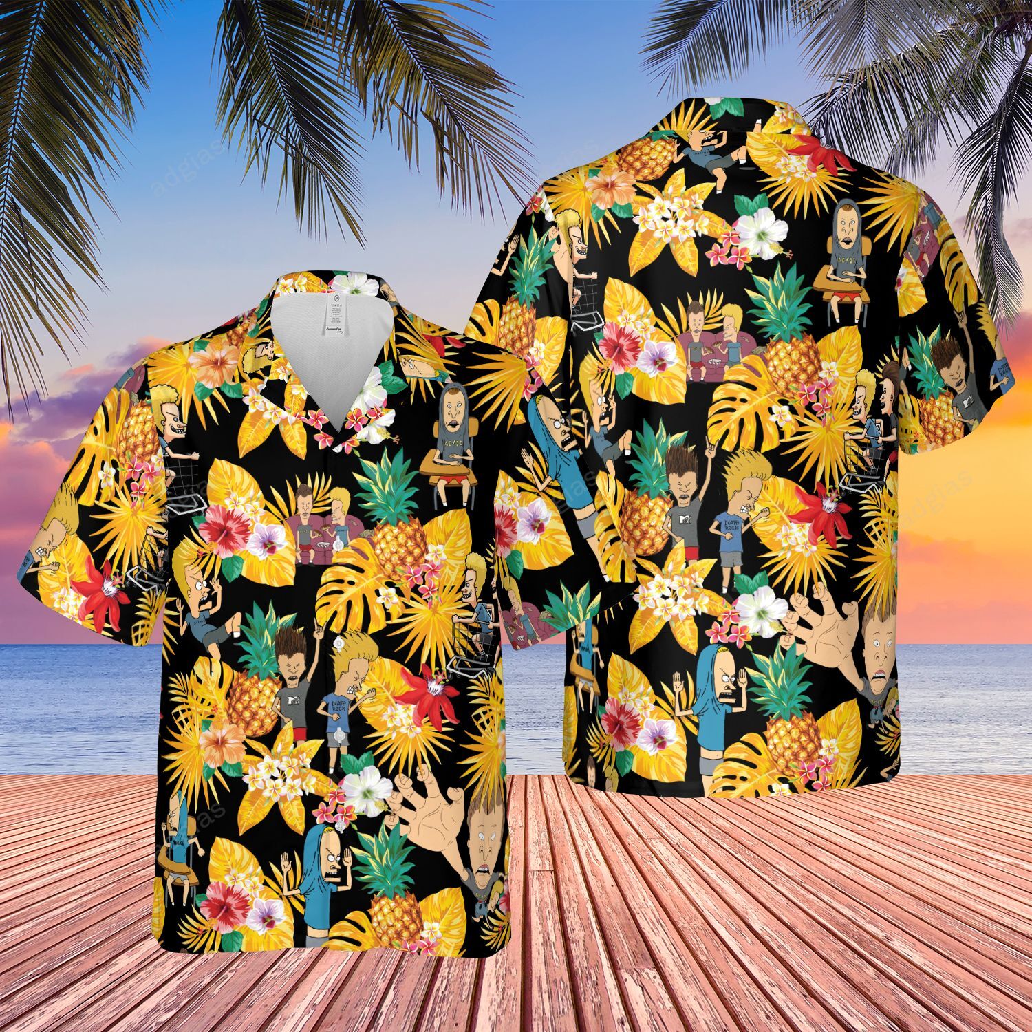 BABH Tropical Hawaii Style Summer Hawaiian Shirt