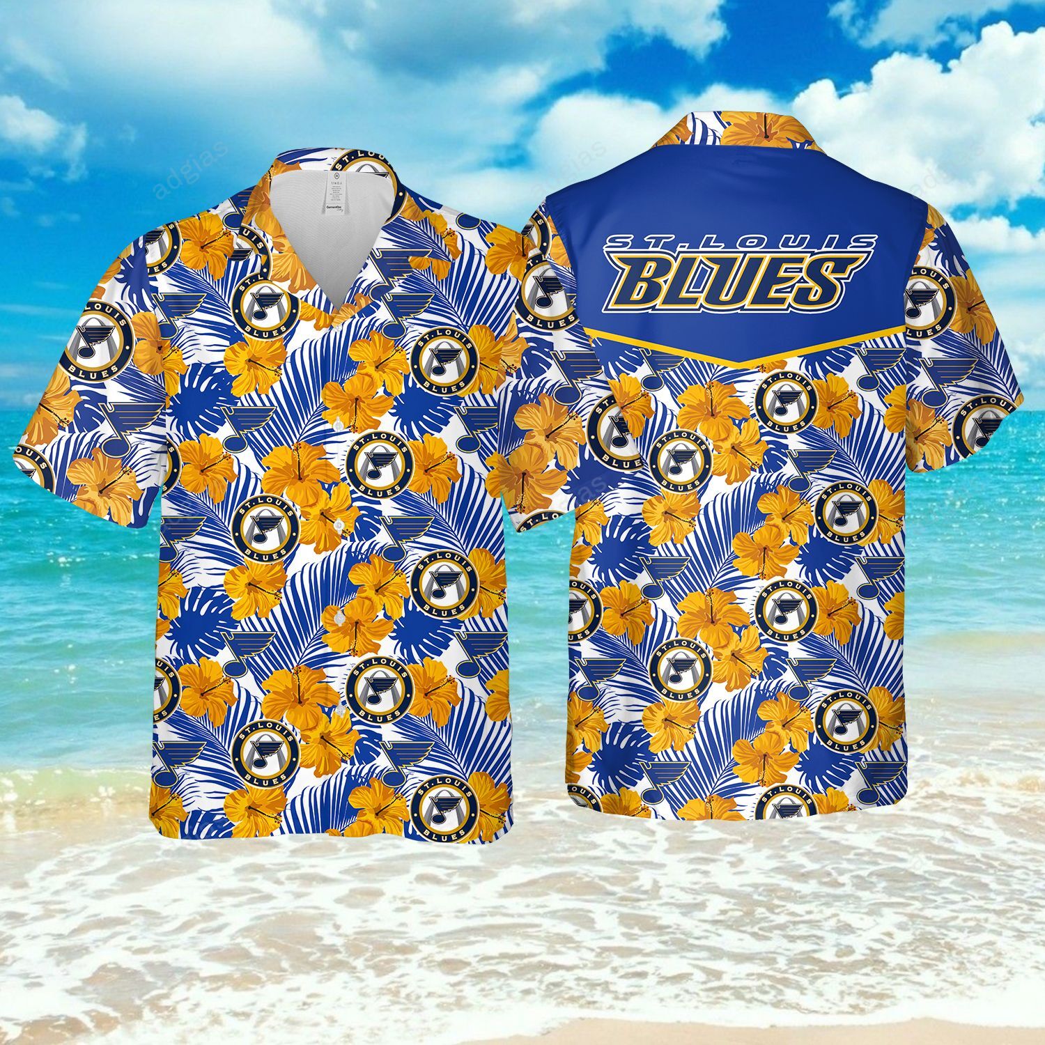Blue Hawaiian Summer Beach Shirt