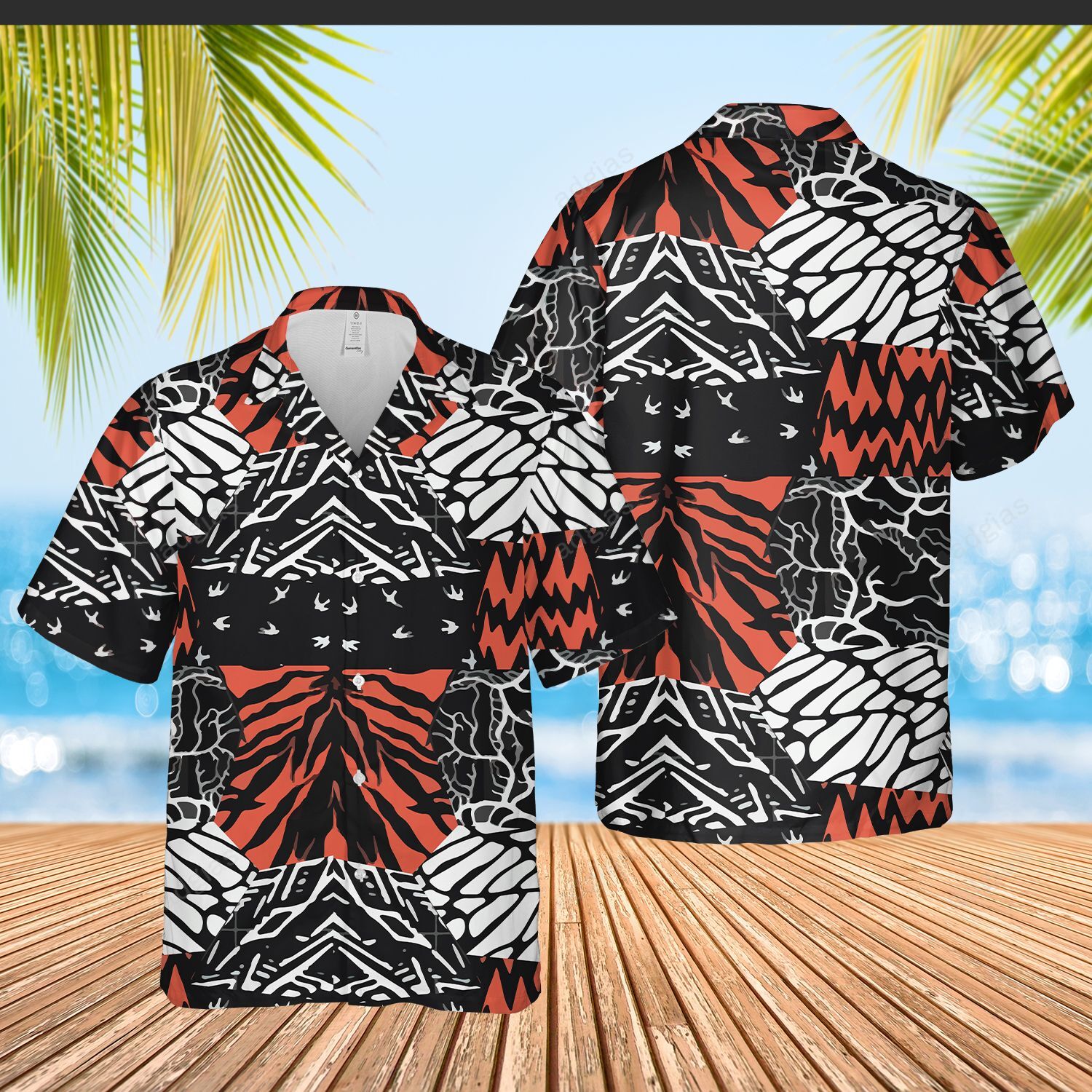Blurry Pattern Hawaiian Summer Short Sleeve Shirt