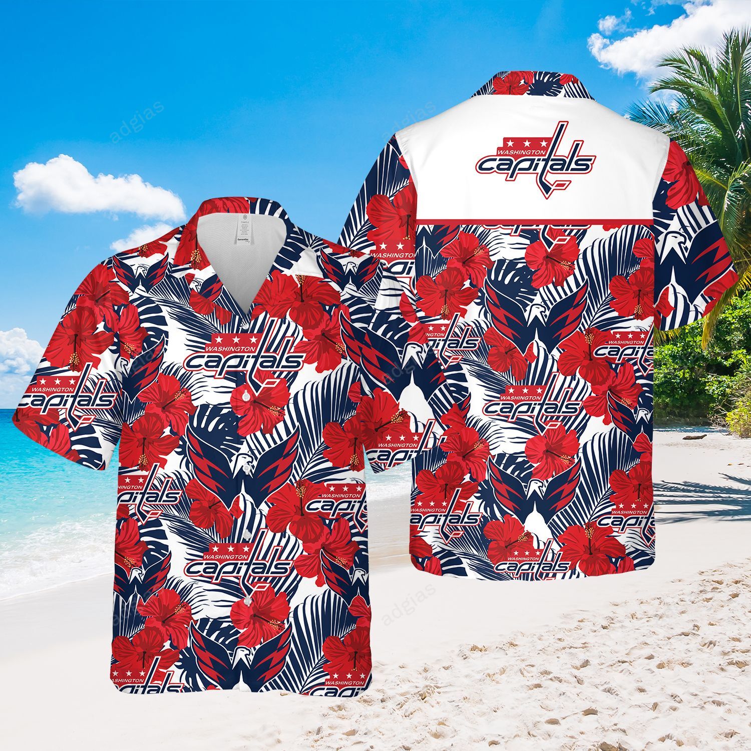 Capital Hockey Summer Hawaiian Hawaii Pattern Shirt