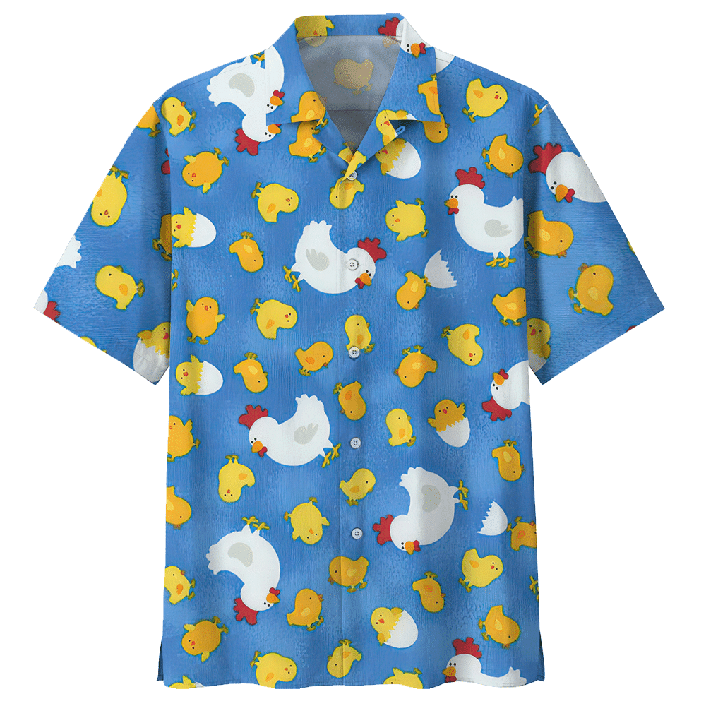 Chicken  Blue Awesome Design Unisex Hawaiian Shirt For Men And Women Dhc17063011