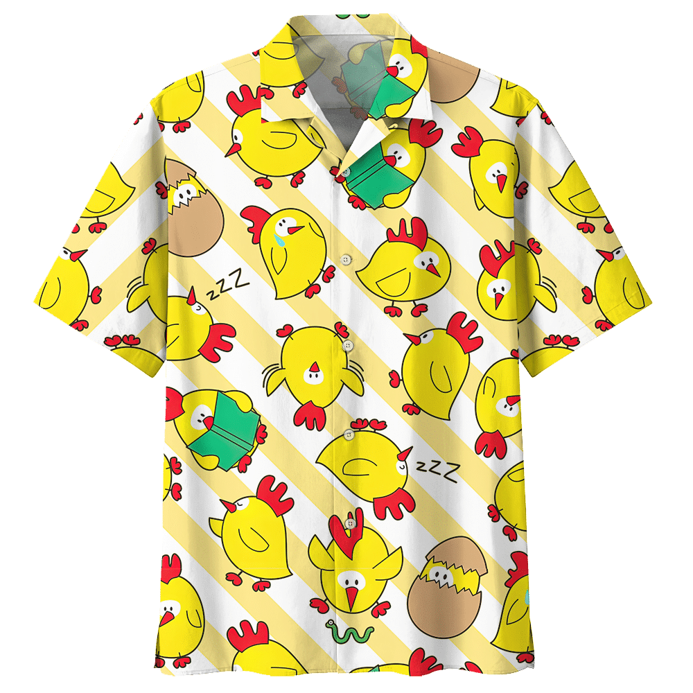 Chicken  Yellow Unique Design Unisex Hawaiian Shirt For Men And Women Dhc17063007