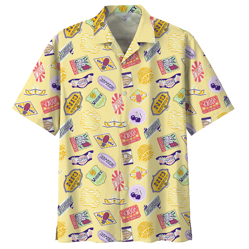 Cocktail Yellow Unique Design Unisex Hawaiian Shirt For Men And Women Dhc17062570