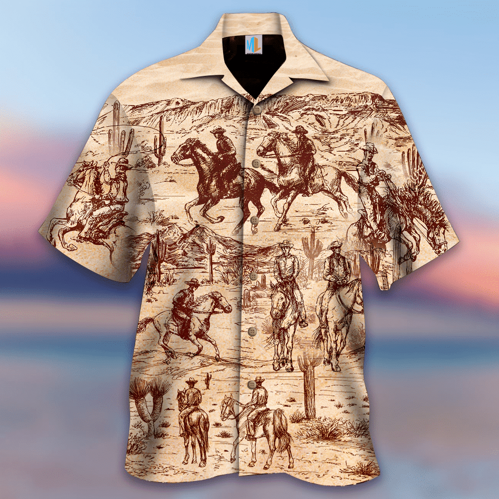 Cowboy Rides His Horse Tan Amazing Design Unisex Hawaiian Shirt For Men And Women Dhc17062395 Cowboy Rides His Horse Tan Amazing Design Unisex Hawaiian Shirt For Men And Women Dhc17062395
