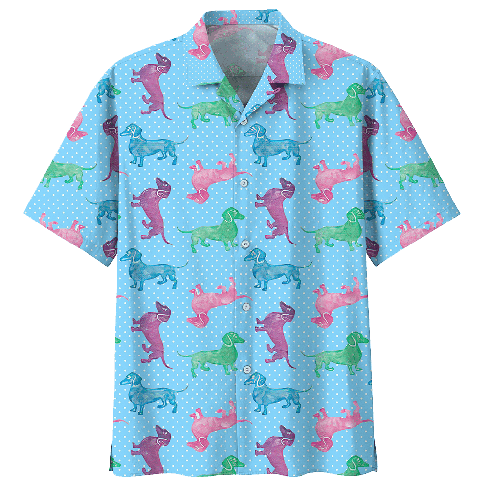 Dachshund Blue High Quality Unisex Hawaiian Shirt For Men And Women Dhc17062548