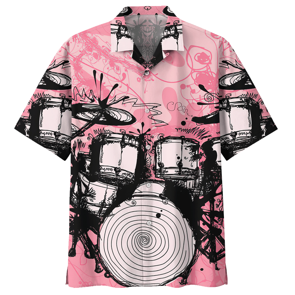 Drum  Pink High Quality Unisex Hawaiian Shirt For Men And Women Dhc17062427