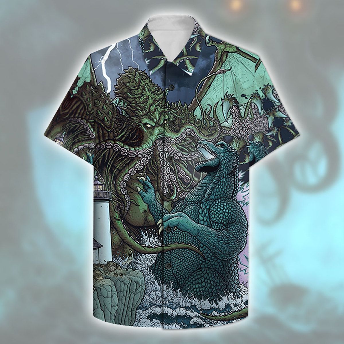 Godzilla Vs Cthulhu Hawaiian Shirt