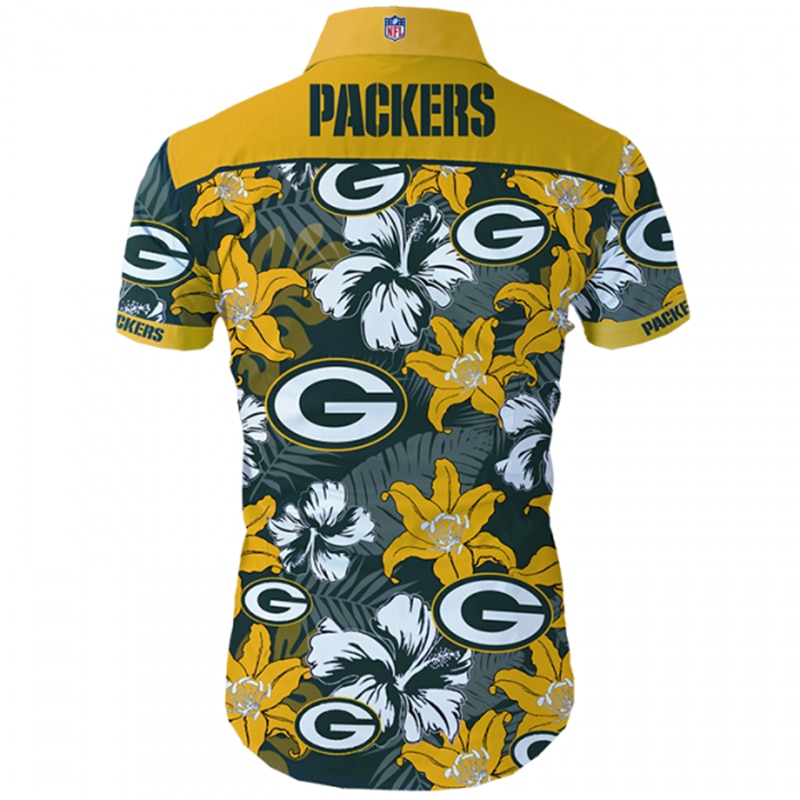 Tropical Flower Green Bay Packers Hawaiian Shirt For Men And Women