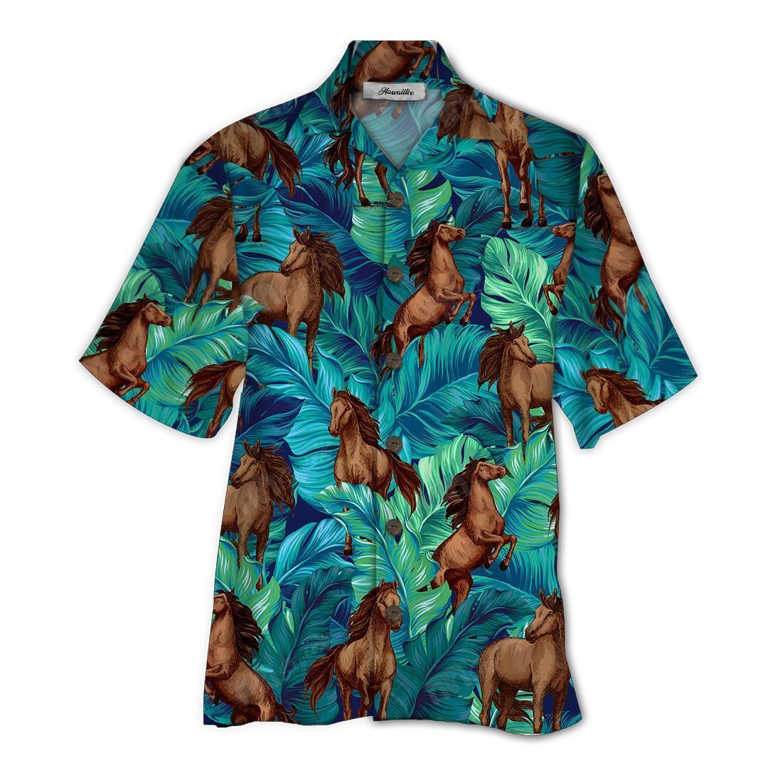 Hawaiian Shirt Horse Tropical
