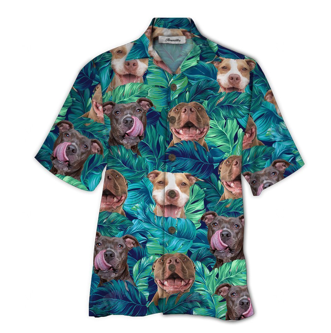 Hawaiian Shirt Pitbull Tropical