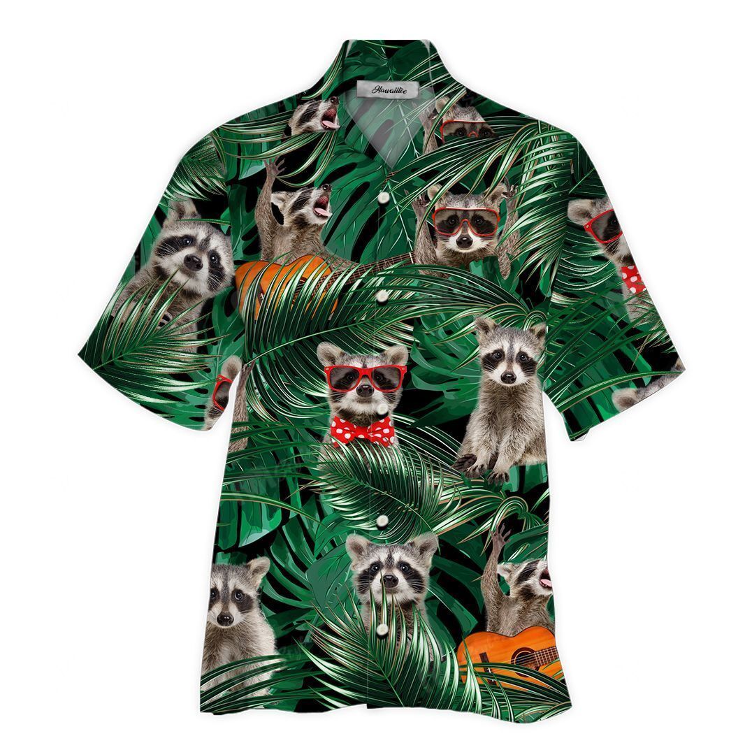 Hawaiian Shirt Raccoon Tropical
