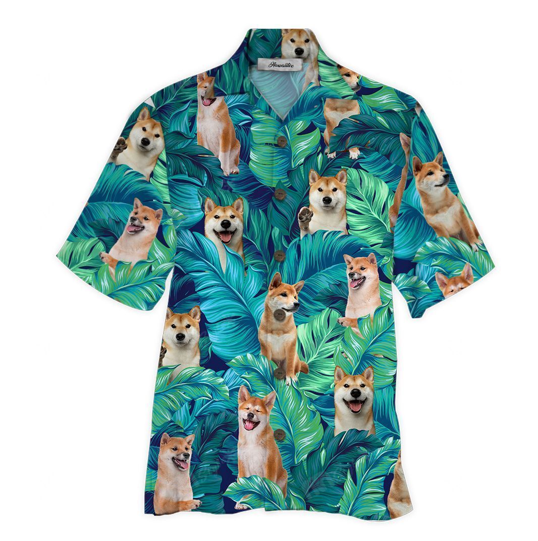 Hawaiian Shirt Shiba Inu Tropical